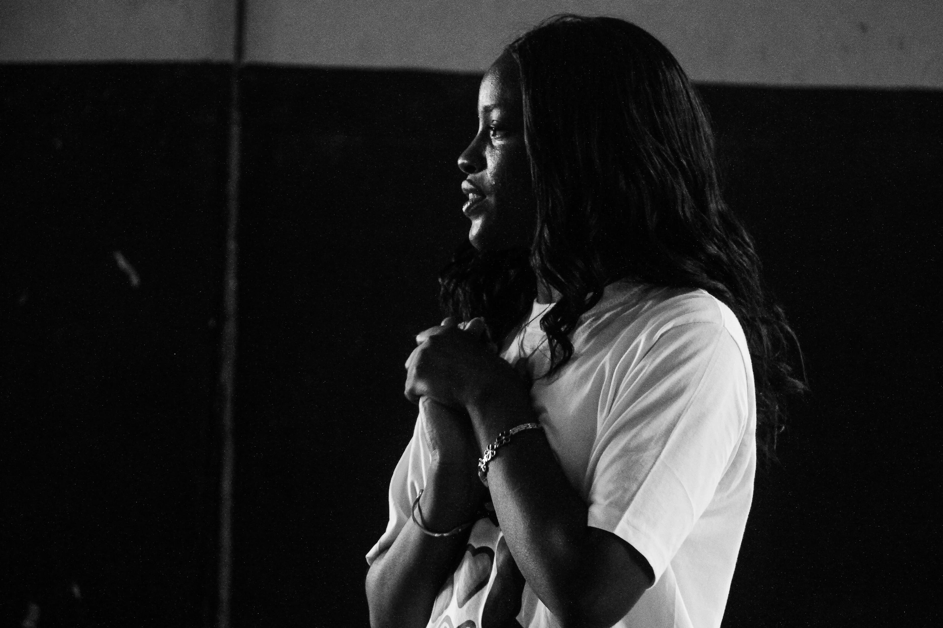 Students reflecting during the talk