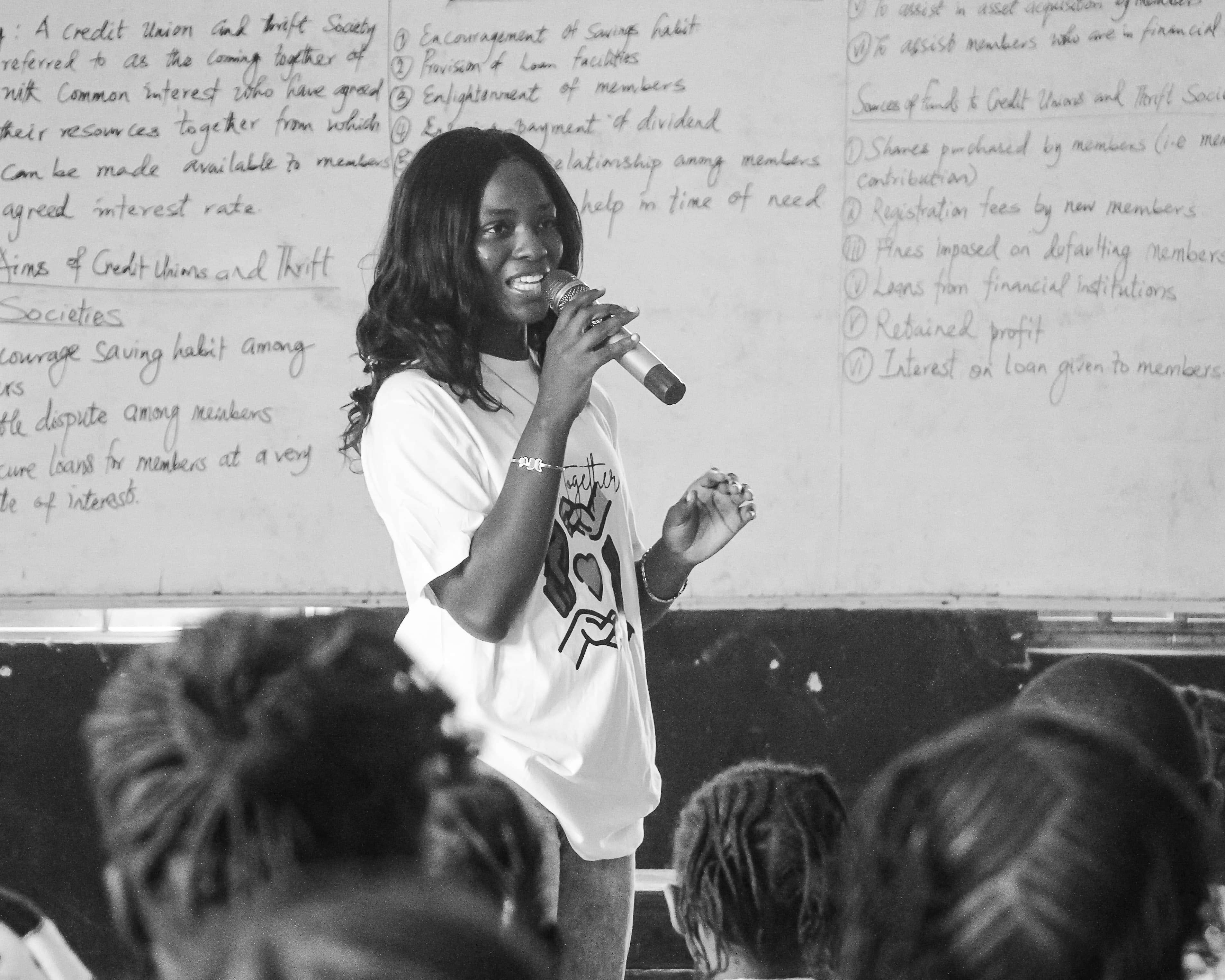 Guest speaker addressing the girls